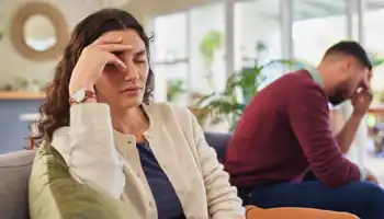 Stressed Mid Adult Couple At Home