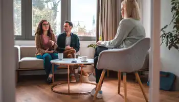 Caucasian Couple Starting Couple Therapy With Professional