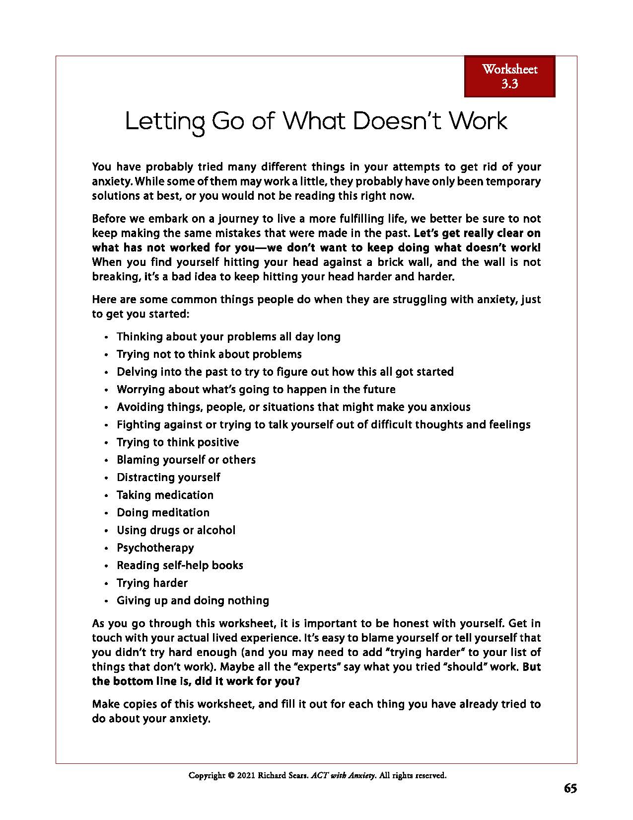 Anxiety and the Avoidance Trap