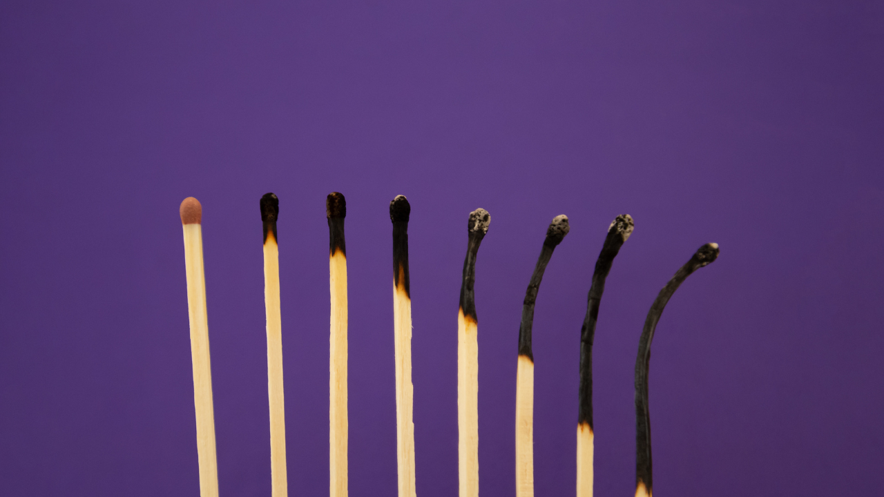 Fire Matches On Colored Background