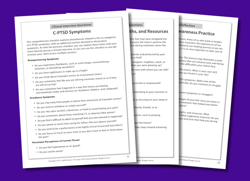 Get your free Complex PTSD Worksheets from The Complex PTSD Treatment Manual