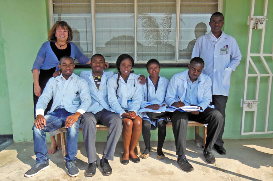 Martha Teater, MA, LMFT, LCAS, LPC, with Zambian medical students